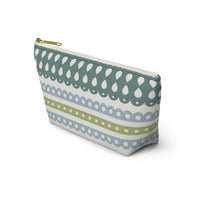 Ribbon Candy Accessory Pouch w T-bottom in Green